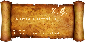 Kaluzsa Gusztáv névjegykártya
