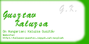 gusztav kaluzsa business card